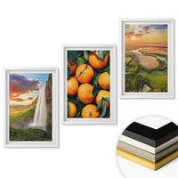 WANDBILDER 3er-Set - 40x60 cm Weißer Rahmen - Orange Mountain Wasserfall - Weiß, Kunststoff (40/60cm) - ArtPrintCave