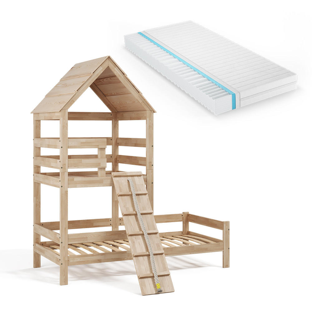 DOMÁCA POSTEĽ Teddy Hnedá - prírodná farba, drevo (90/200cm) - VitaliSpa