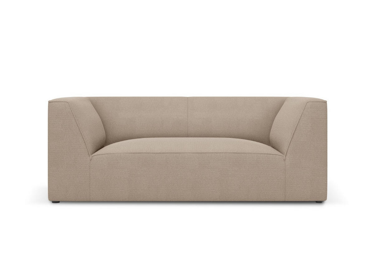 SOFA Ruby aus strukturiertem Stoff dunkelbeige 2 Sitzplätze - Sandfarben, Textil (174/69/93cm) - Micadoni