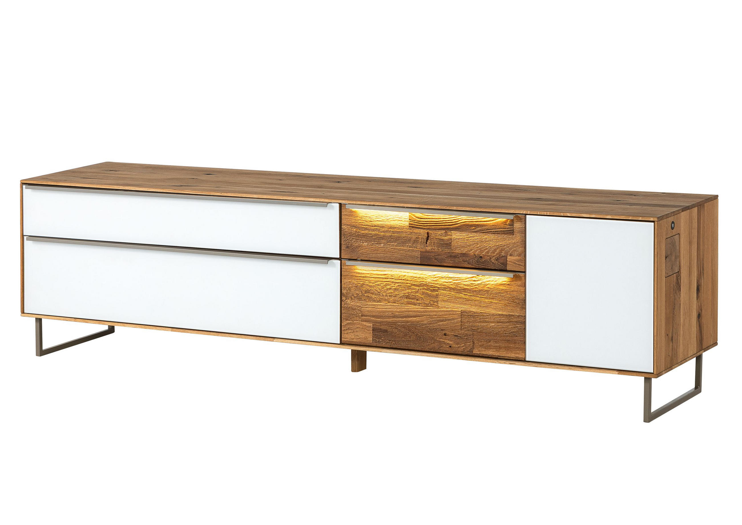 Massivmoebel24 Lowboard Natur 200x52x43 cm