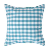 KISSENHÜLLE Karo-Muster 60/60 cm, 100% Baumwolle - Blau, Textil (60/60cm) - Homescapes