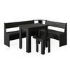 ECKBANKGRUPPE Roman Schwarz 150 x 41.5 cm mit Tisch - Schwarz/Sonoma Eiche, Holzwerkstoff (180/80/150cm) - Vicco