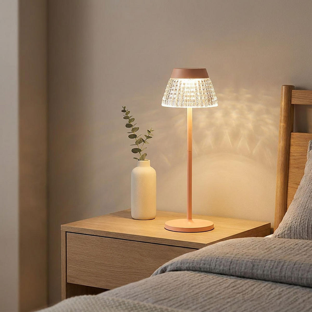 LED TISCHLEUCHTE Touchdimmer Orange klar - Orange, Metall (13.5/13.5/38cm) - Globo Lighting