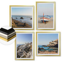 WANDBILDER 4er Set - 50x50 cm & 40x60 cm Goldrahmen - Ansichten von Griechenland, Łódź, Häuser - Goldfarben, Kunststoff (50/50cm) - ArtPrintCave