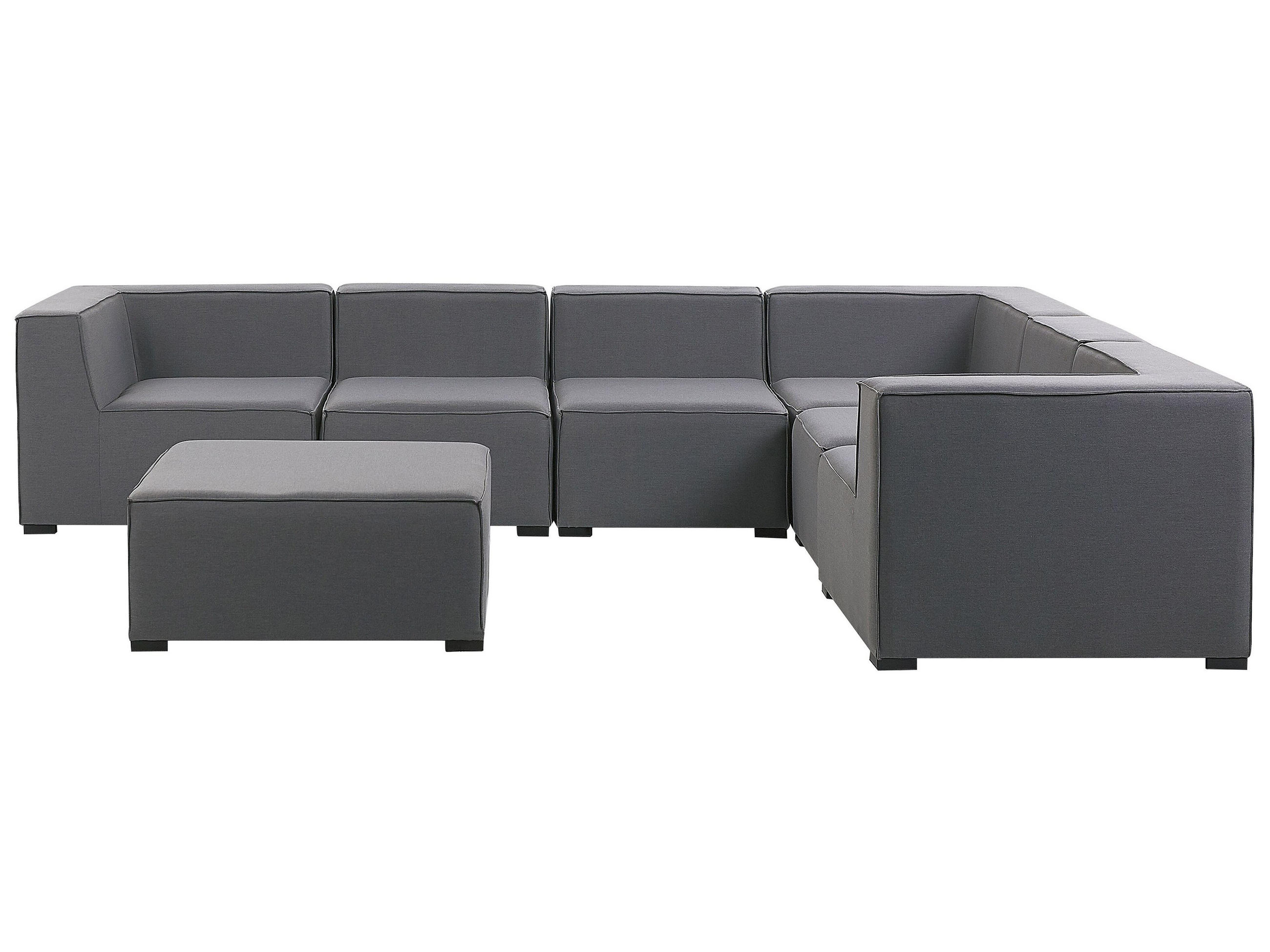LOUNGE SET 7-Sitzer grau linksseitig modular Arezzo - Grau, Textil - Beliani