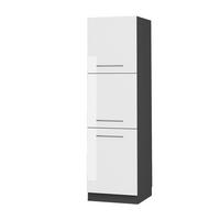 HERDUMBAUSCHRANK Fame-Line Weiß Hochglanz 60 cm - Weiß Hochglanz/Anthrazit, Holzwerkstoff (60/206.8/58cm) - Vicco