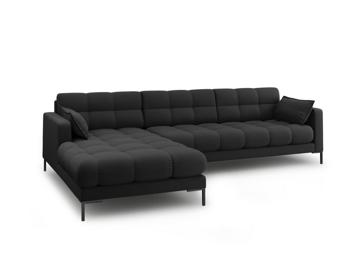 ECKSOFA links Mamaia aus strukturiertem Stoff dunkelgrau 5 Sitzplätze - Dunkelgrau, Textil (185/293cm) - Micadoni