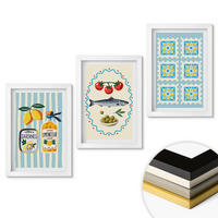 WANDBILDER 3er-Set - 20x30 cm Weißer Rahmen - Illustrationen von Küchen im mediterranen Stil - Weiß, Kunststoff (20/30cm) - ArtPrintCave