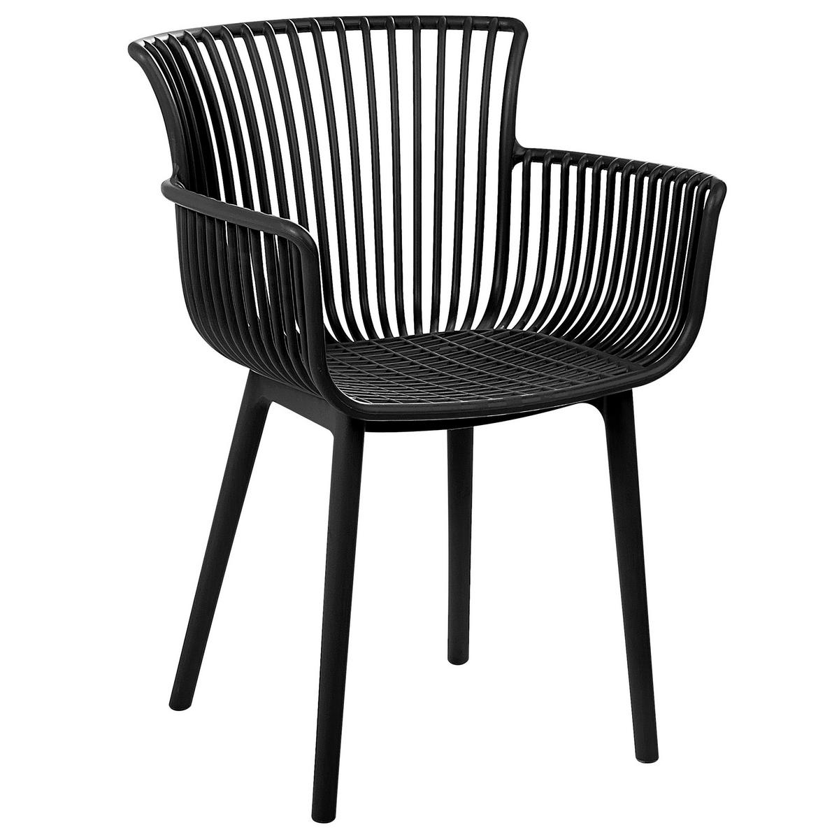 GARTENSTUHL 4er-Set Kunststoff schwarz Pesaro - Schwarz, Kunststoff (58/84/45cm) - Beliani