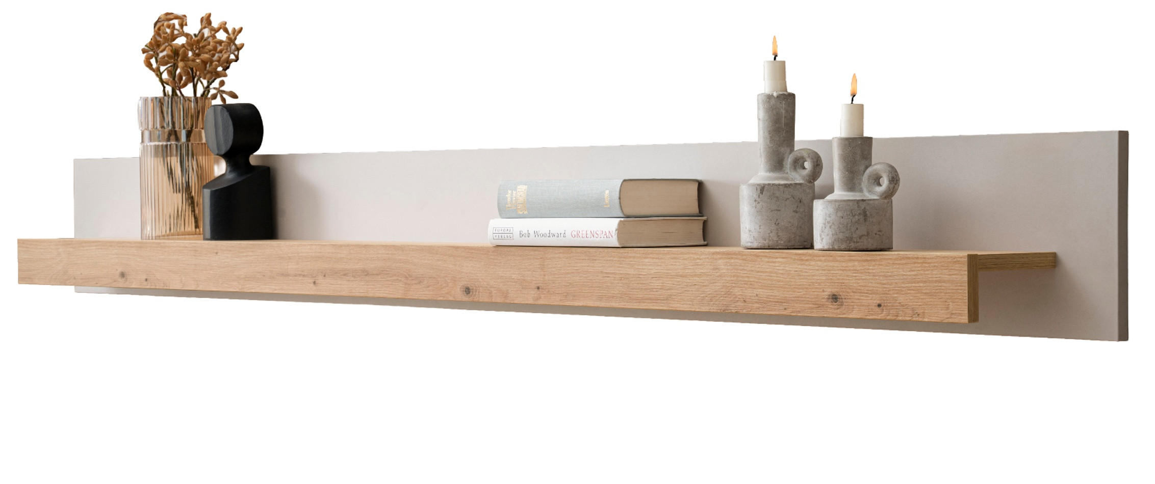 WANDBOARD Kaschmir, Artian Eiche, Wandregal 189 cm - Kaschmir/Eiche Artisan, Holzwerkstoff/Metall (189/20/18cm) - Furn.Design