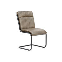 STUHL Echtleder (Büffel) 52 x 61 x 92 cm grau IRON LABEL #04 - Grau, Leder (52/92/61cm) - Massivmoebel24