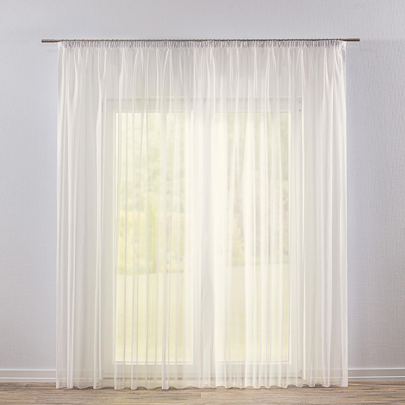 GARDINE Voile mit Kräuselband und Bleiband, ecru, 300x245 cm - Weiß, Textil (300/245cm) - Dekoria