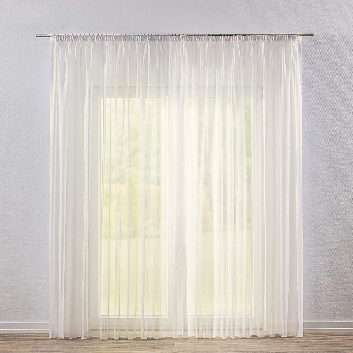 GARDINE Voile mit Kräuselband und Bleiband, ecru, 300x245 cm - Weiß, Textil (300/245cm) - Dekoria