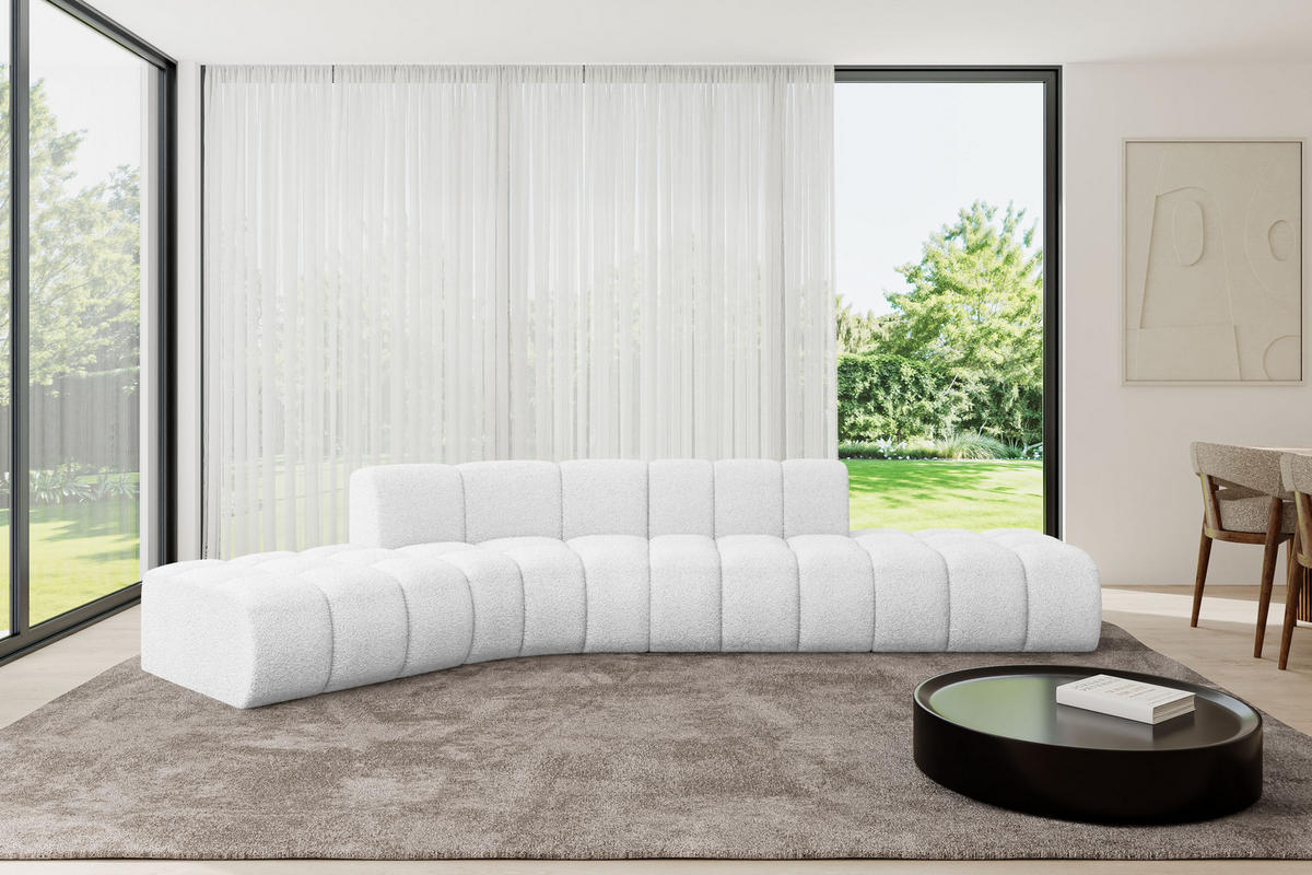 ECKSOFA modulares Sofa Solven-L1 - 380x174x70 cm Weiß - Weiß, Holzwerkstoff/Textil (380/174cm) - ALTDECOR