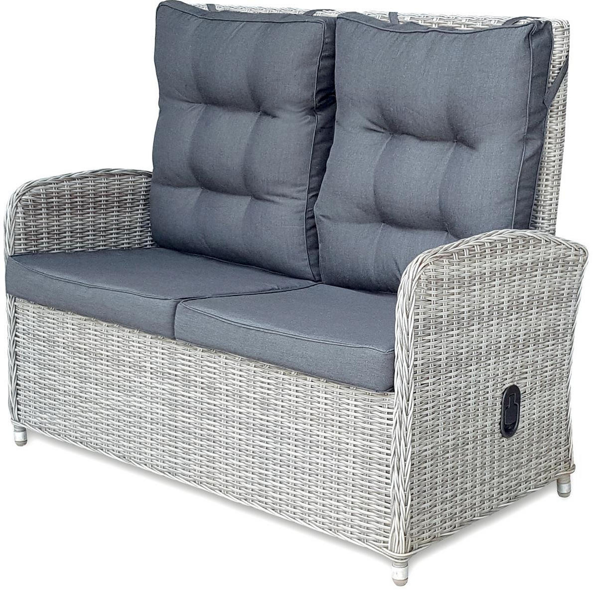 GARTEN SITZGRUPPE Monte Carlo Grau Polyrattan für 4 Personen - Grau, Kunststoff