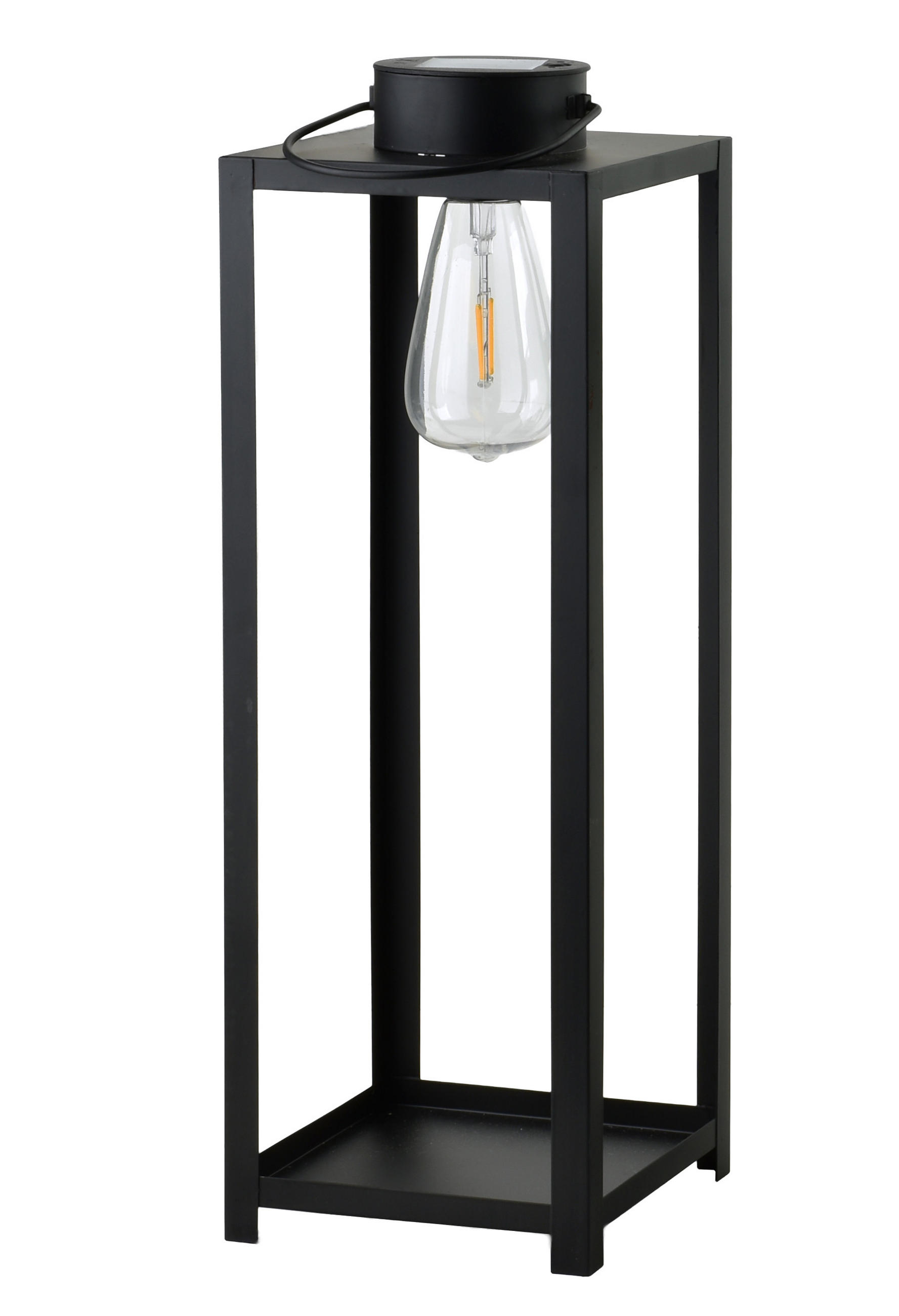 LATERNE Sokke schwarz 15/15/47 cm Kunstoff - Schwarz, Kunststoff (18/47/18cm) - Mondex