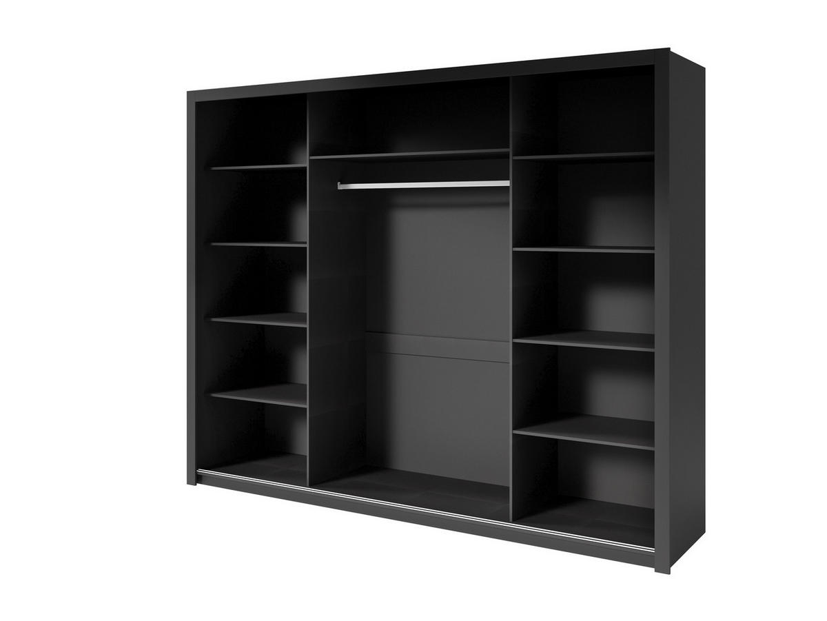 SCHIEBETÜRENSCHRANK - Kleiderschrank Sahara - 250 - Rotwein - Rot/Schwarz, Holzwerkstoff (255/206/60cm) - Möblo