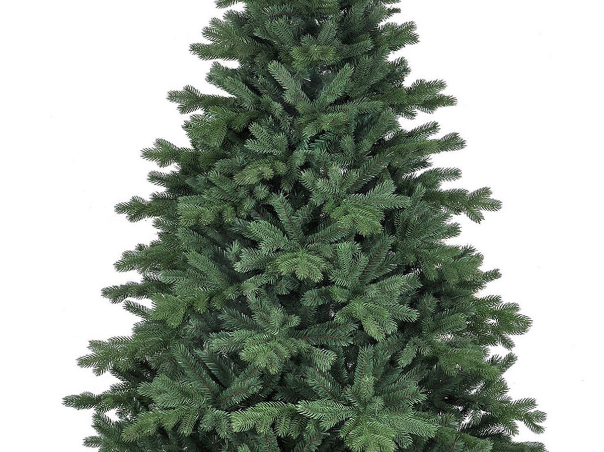 WEIHNACHTSBAUM künstlicher 210 cm, CHAMPAGNEGLANZ, mit 106-teiligem Weihnachtsbaumschmuck, inkl. Metallständer und Aufbewahrungsbox - Champagner/Goldfarben, Kunststoff/Metall (134/210cm) - LAALU