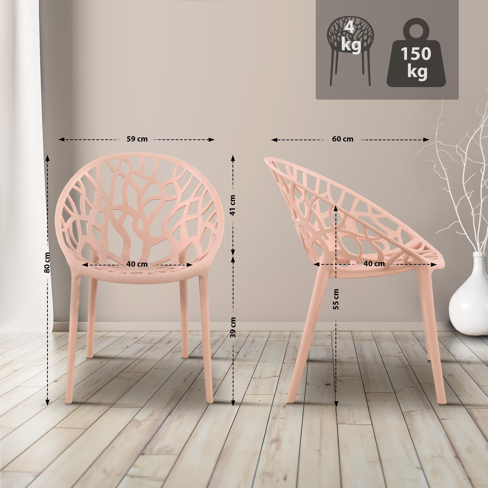 GARTENSTUHL Kunststoff Rosa - Rosa, Kunststoff (59/80/60cm) - CLP