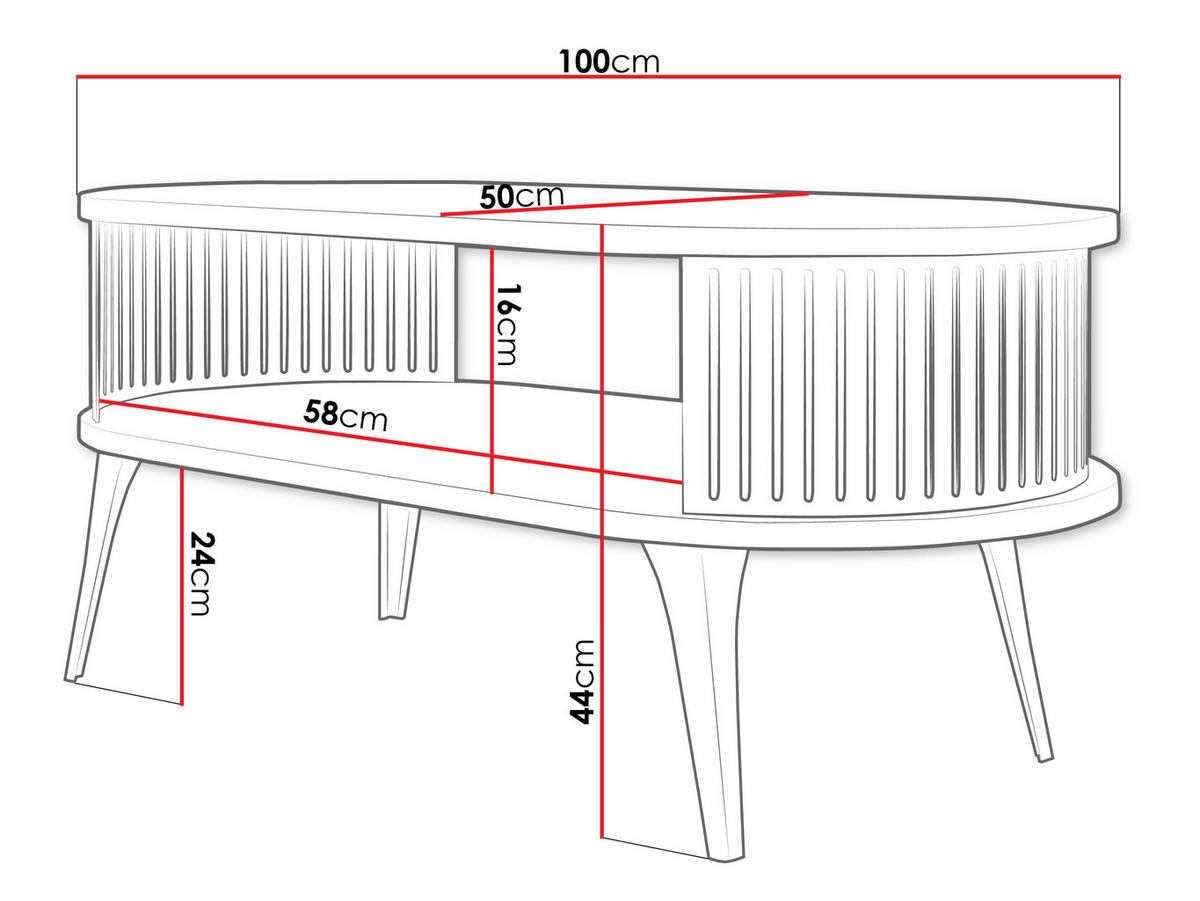 COUCHSITCH Roenni Oval Gold - Kaschmir/Goldfarben, Holzwerkstoff/Metall (100/50/44cm) - MIRJAN24