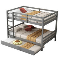ETAGENBETT 140/200 cm Grau mit Ausziehbett und stabiler Treppe - Grau, Holz (140/200cm) - Flora Grace