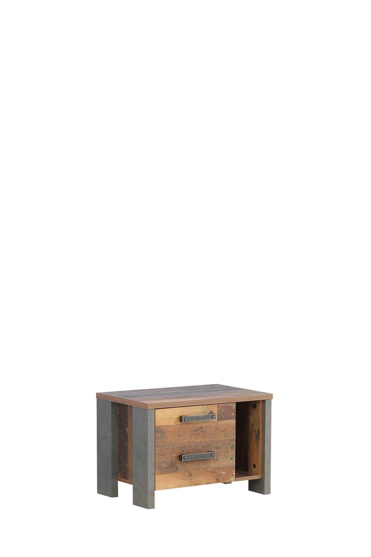 JUGENDZIMMER Clif in Dunkelgrau und Old- Wood Vintage 4 teilig - Braun, Holzwerkstoff (120/200/80cm)