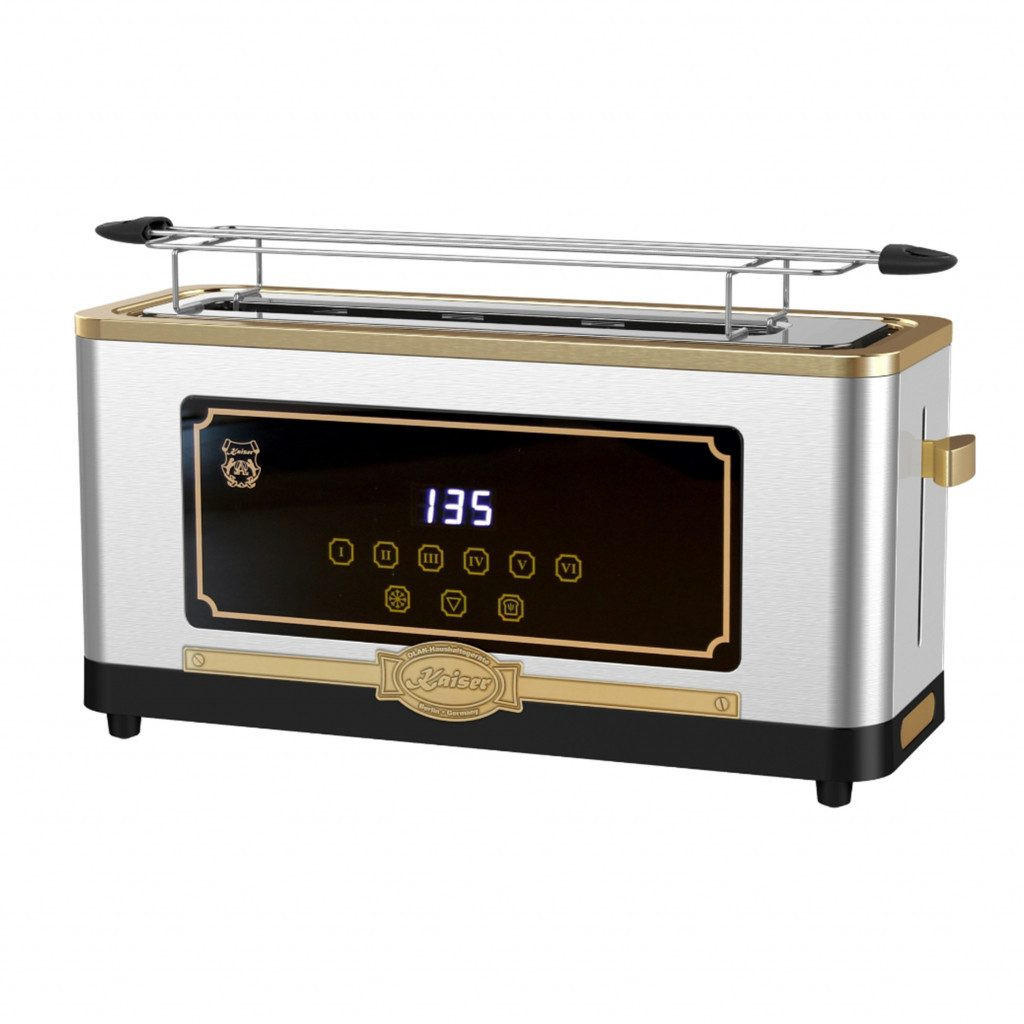 TOASTER T 4000 R, Edelstahl, 6 verschiedene Toaststufen - Edelstahlfarben, Metall (38.5/18.5/13.1cm) - Kaiser Küchengeräte