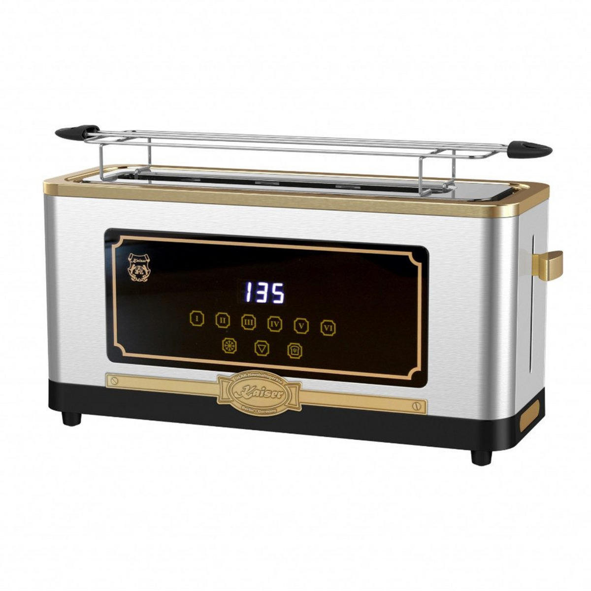 TOASTER T 4000 R, Edelstahl, 6 verschiedene Toaststufen - Edelstahlfarben, Metall (38.5/18.5/13.1cm) - Kaiser Küchengeräte