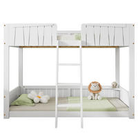 ETAGENBETT 90x200cm in Weiß mit Offenes Regal und dreistufiger Leiter - Weiß, Holz (90/200cm) - KOMHTOM