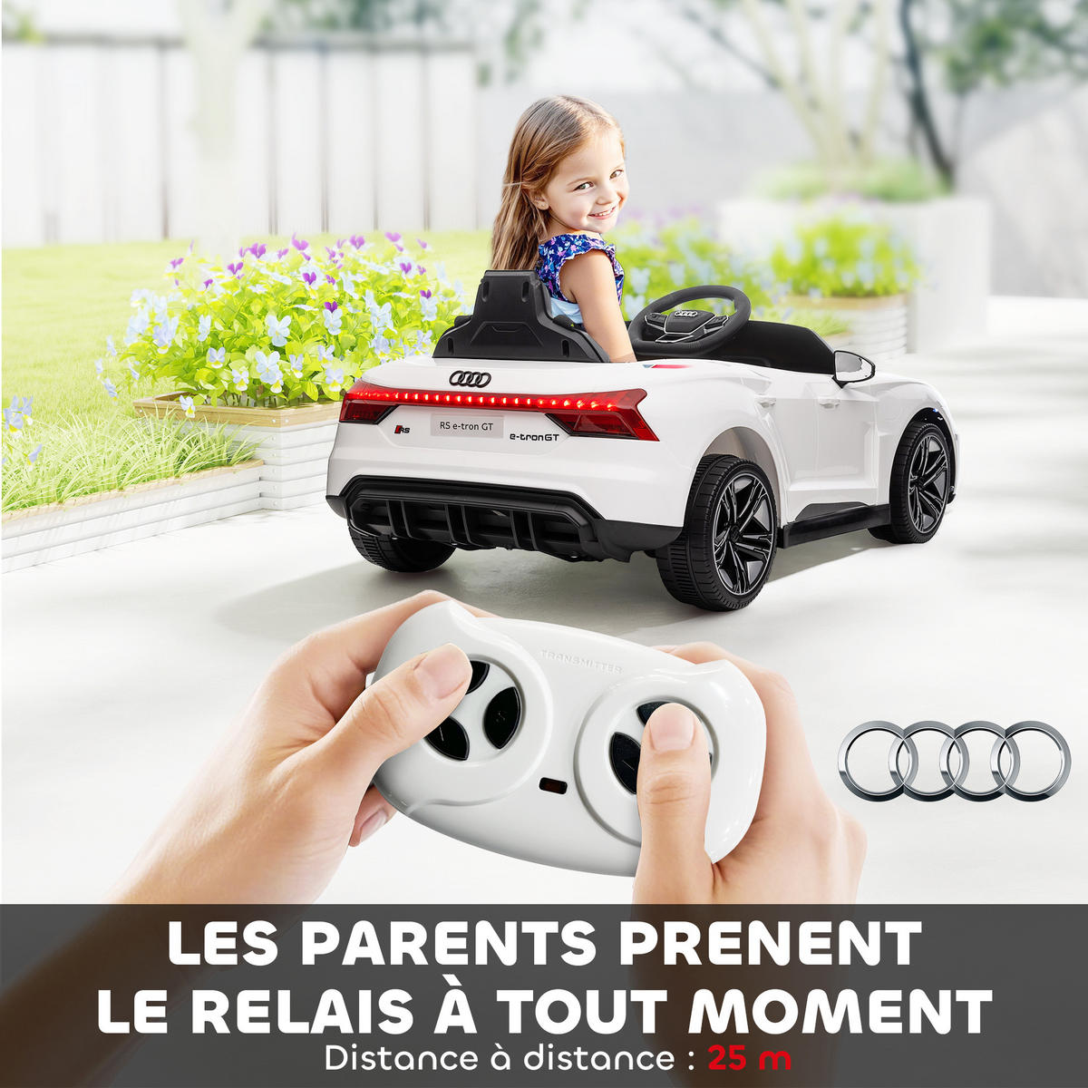 ELEKTRO-KINDERAUTO DE-13009 Fernbedienung Weiß - Weiß, Kunststoff (103/58/41cm) - ComfortXL
