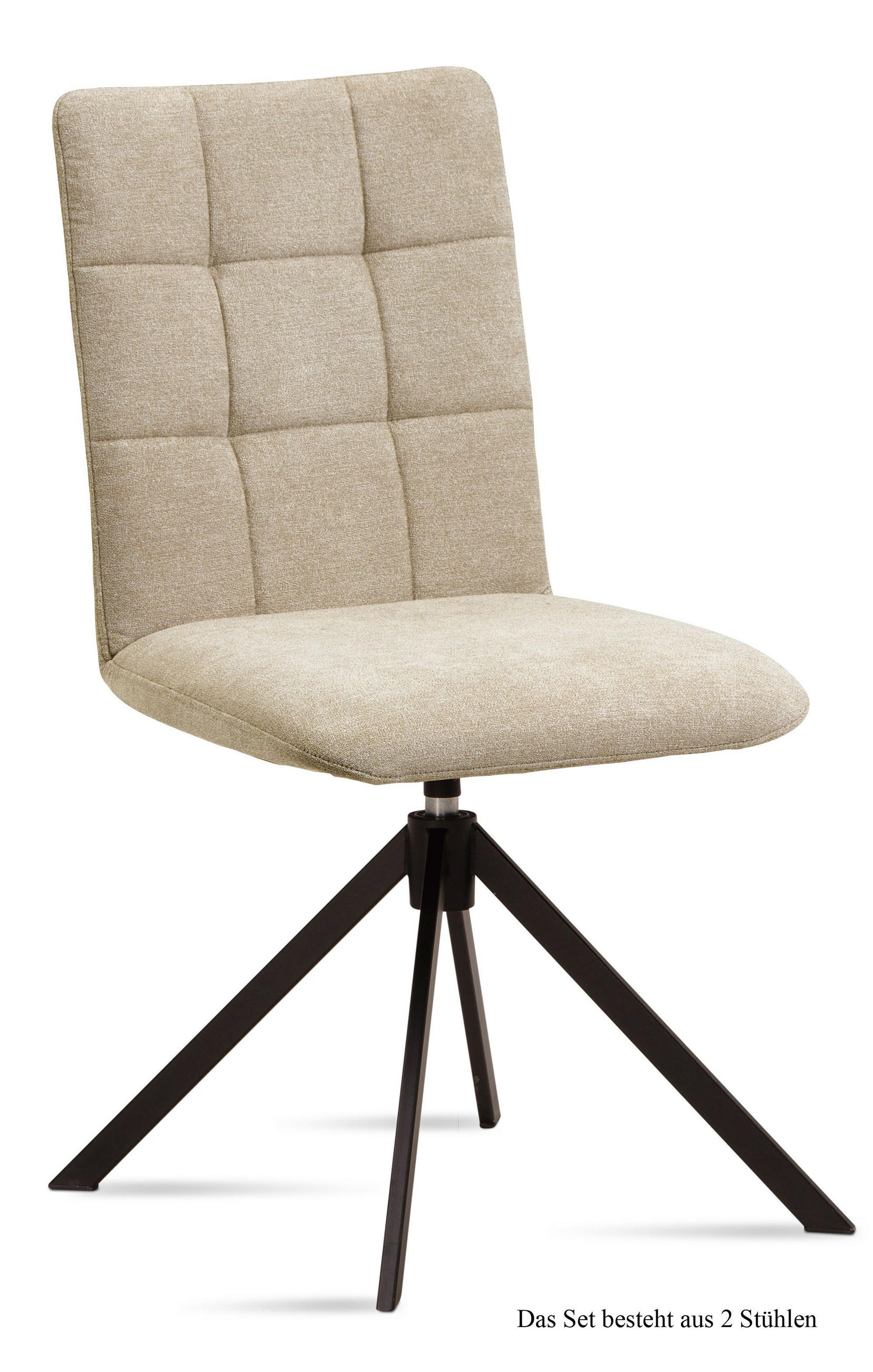 ESSZIMMERSTUHL drehbar (2er-Set) Debora 47x91x60 Schwarz/Natur - Schwarz/Naturfarben, Kunststoff (60/91/47cm) - 58aufmkessel