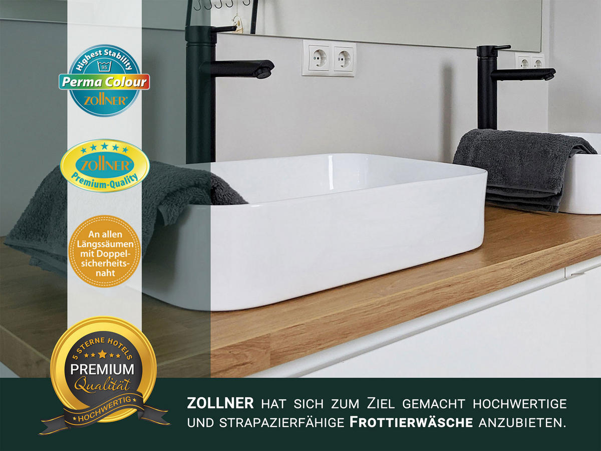 HANDTÜCHER, 6er-Set, 50x100 cm, 100% Baumwolle, Grau - Graphitfarben, Textil (50/100cm) - Zollner