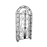 PFORTE Miami Rosenbogen Eisen Schwarz 229x108x40cm - Schwarz, Metall (108/229/40cm) - DELUKE