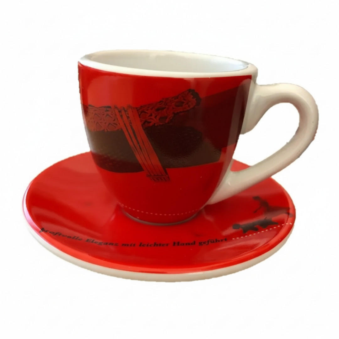 ESPRESSOTASSE Set Rot Porzellan mit Unterteller 2-tlg - Rot, Keramik (0.08L) - Porsche
