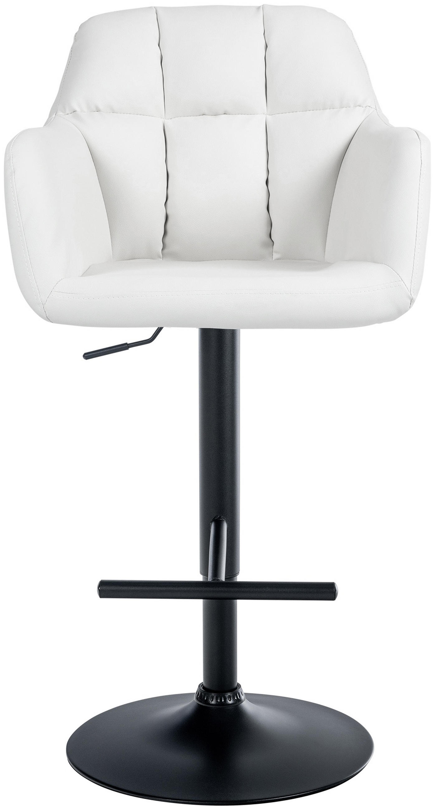 BARHOCKER Nardo Kunstleder schwarz weiß - Schwarz/Weiß, Kunststoff/Metall (57/118/59cm) - TPFLiving