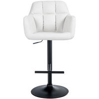 BARHOCKER Nardo Kunstleder schwarz weiß - Schwarz/Weiß, Kunststoff/Metall (57/118/59cm) - TPFLiving