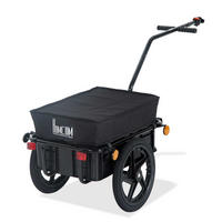 FAHRRADANHÄNGER, PP, Schwarz, 144L x 59B x 80H cm - Schwarz, Metall (59/80/144cm) - HOMCOM