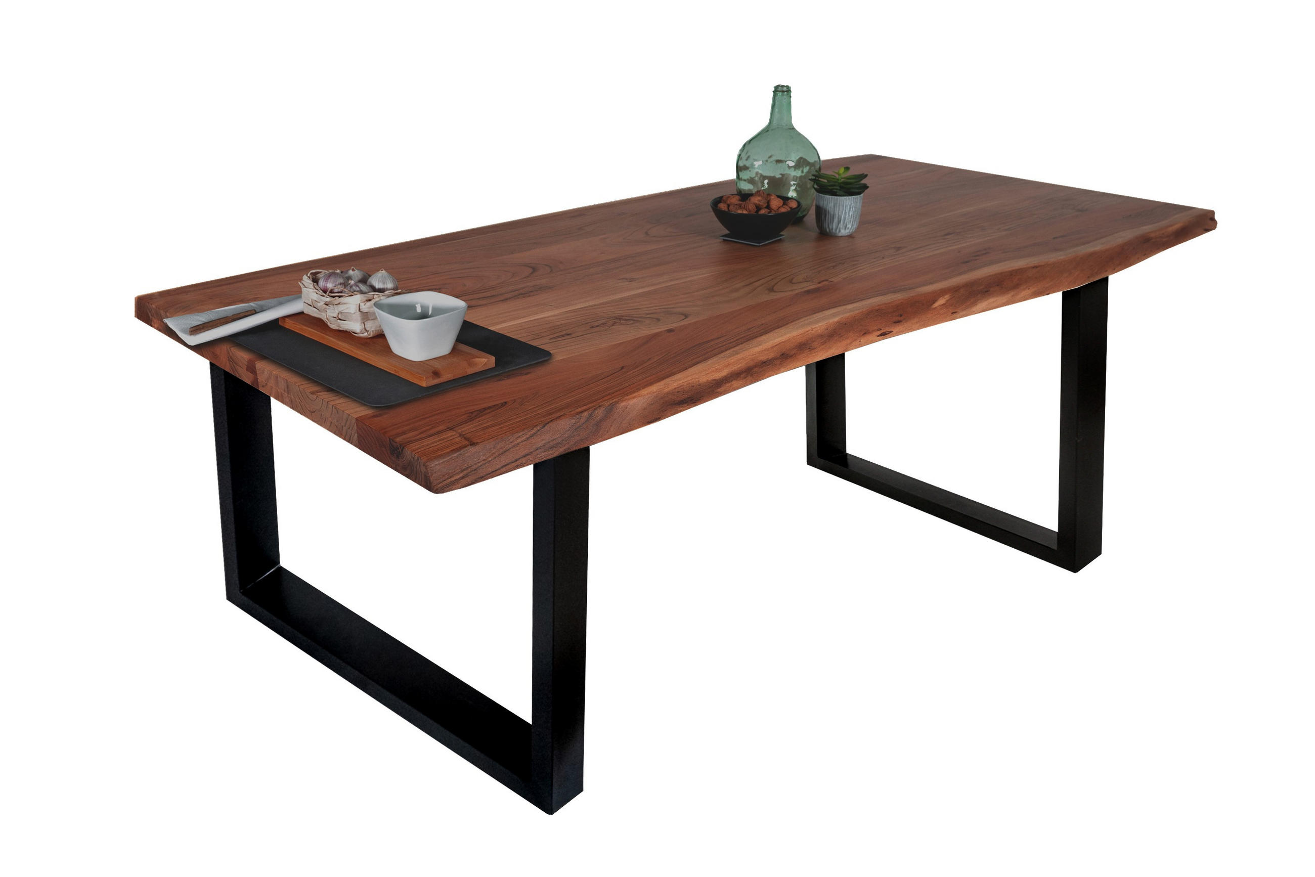 ESSTISCH THEA - Schwarz/Braun, Holz/Metall (80/140/77cm) - SAM