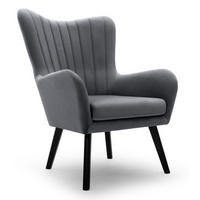 SESSEL Dunkelgrau TEDI Auf Holzbeinen Gepolstert Velluto - Grau, Textil (76/100/78cm) - Sepro Meble