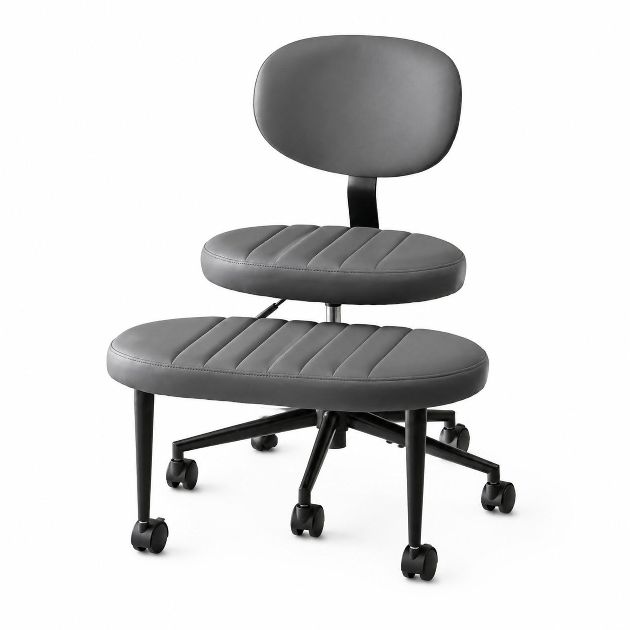 BÜROSTUHL ergonomisch drehbar Stoff Grey armlehnensfrei - Grau, Kunststoff (40/92/69cm) - Meubliv