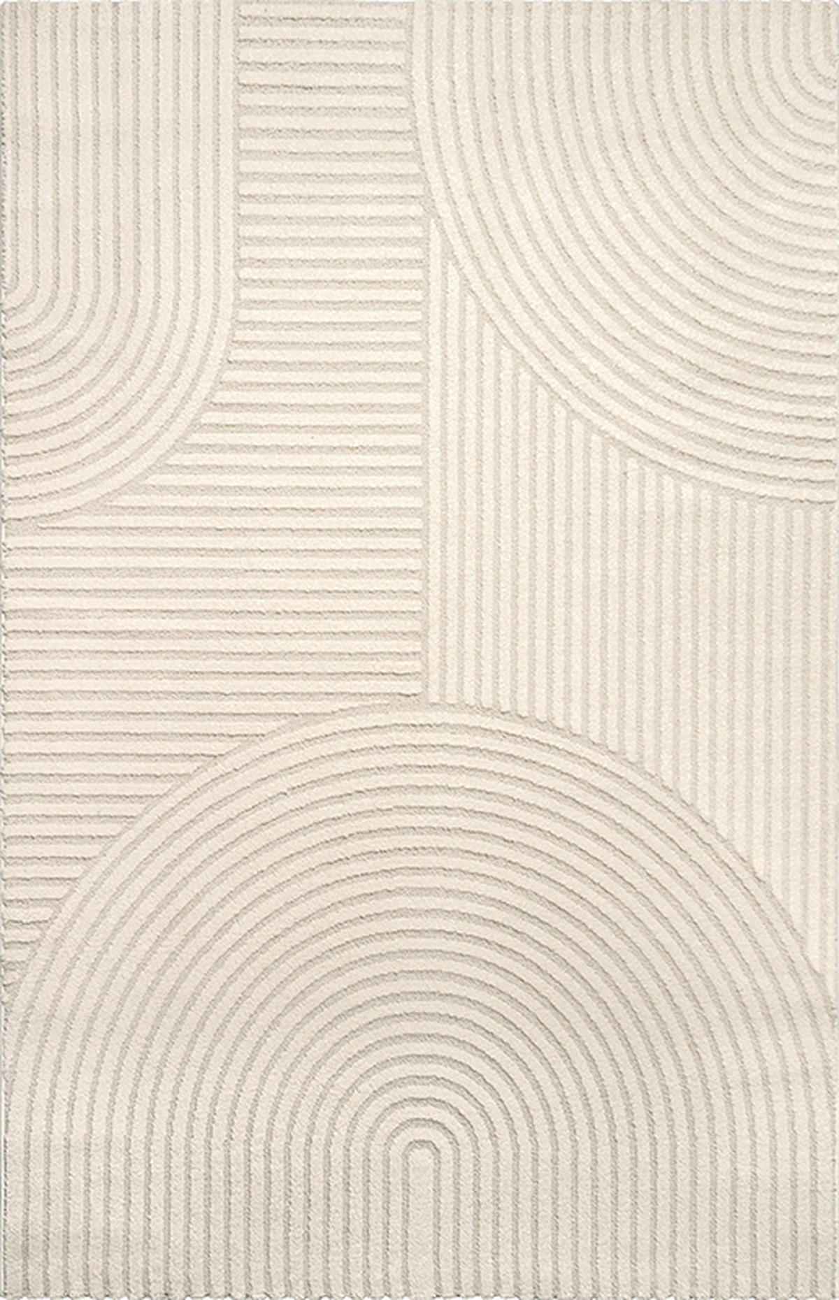 TEPPICH Kurzflor CETINA Geometrisch Polypropylen-Polyester Beige 140 x 200 cm - Beige, Textil (140/200cm) - KADIMA DESIGN