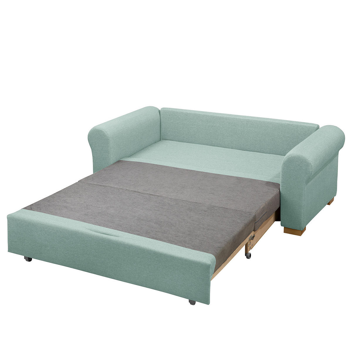SCHLAFSOFA - Pastellblau/Transparent, Birkenholz/Textil (165/95/90cm) - home24