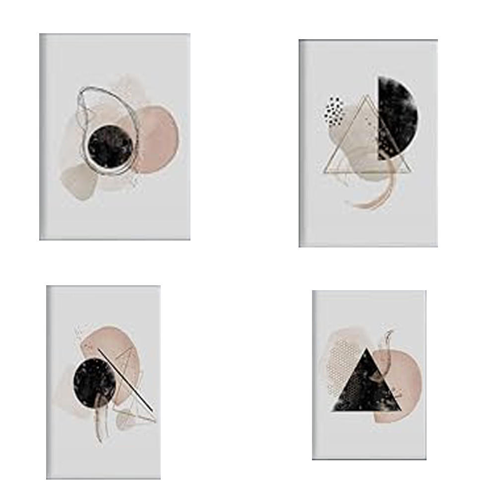 POSTER Set mit 4 abstrakte Formen und Figuren Braun A4 Rahmenlos - Klar, Papier (29.7/3cm) - Nacnic