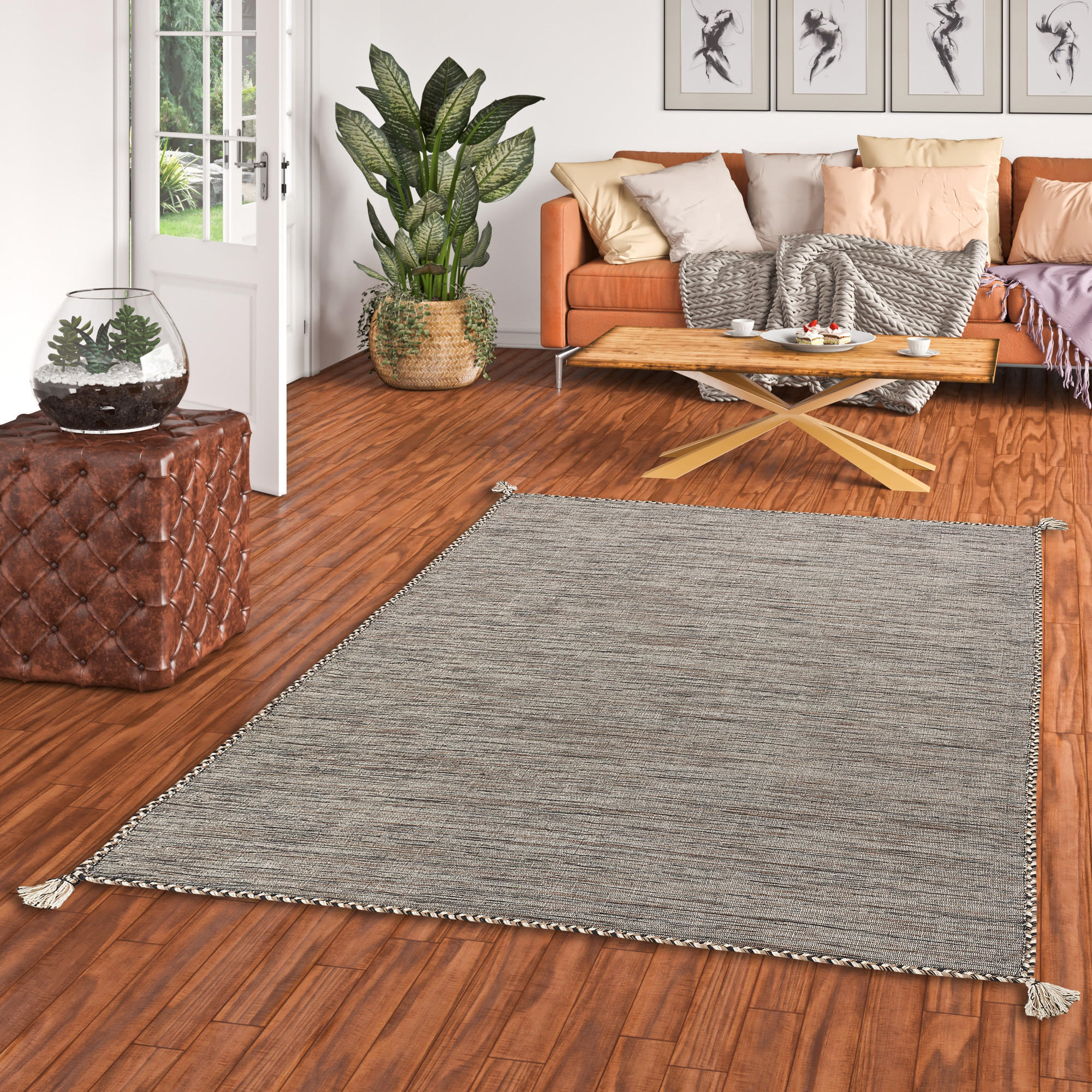 NATUR TEPPICH KELIM PRICO - Ecru, Textil (170/240cm) - Pergamon