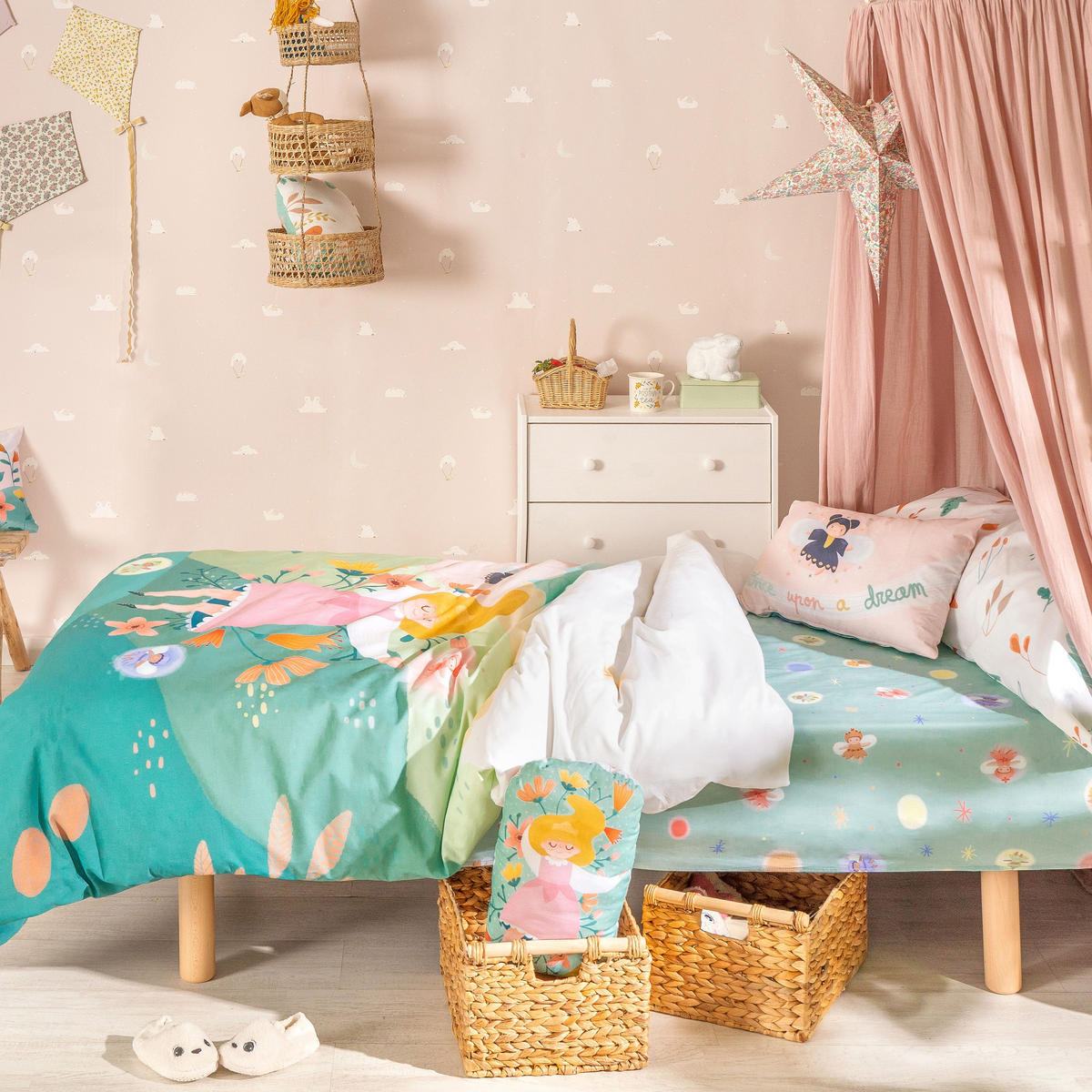 BETTBEZUG 2er-Set teiliges dreaming 135/140x200 cm (standardgrösse) mehrfarbig - Multicolor, Textil (140/200cm) - Happy Friday