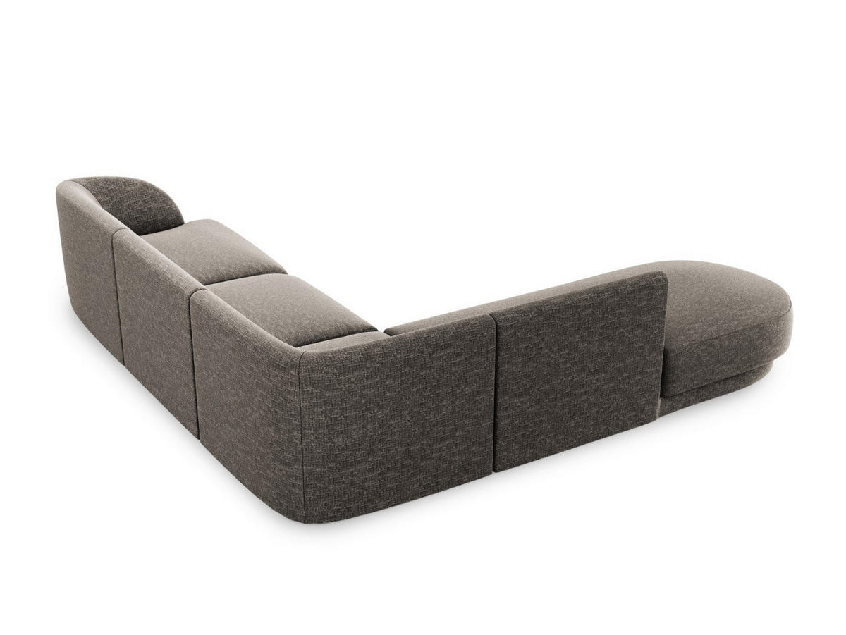ECKSOFA links Miley aus Chenille-Stoff grau 6 Sitzplätze - Grau, Textil (248/255cm) - Micadoni