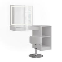 SCHMINKTISCH Sherry Weiß/Weiß Hochglanz 120 cm 4 Teile - Weiß Hochglanz, Holzwerkstoff (120/76/50.1cm) - Vicco