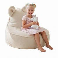 SITZSACK FÜR KINDER Maus 75/75/55 cm, weicher Bouclé 315 g/m², abnehmbarer Bezug, Lamb Cloud - Creme, Textil (75/55/75cm) - Dreamroots