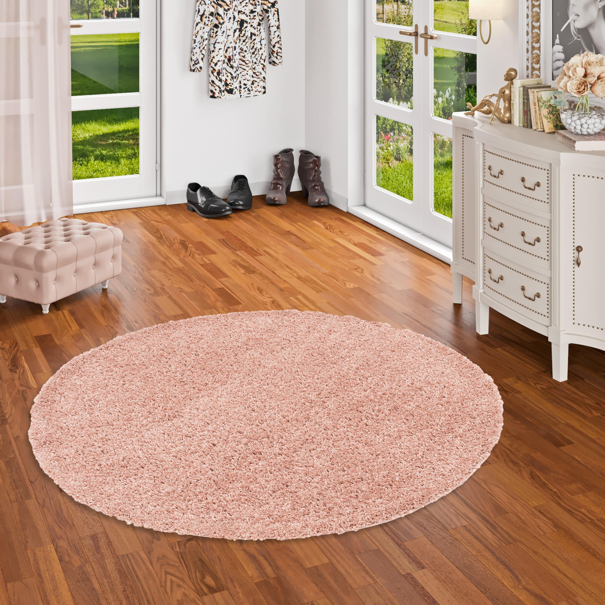 HOCHFLOR LANGFLOR SHAGGY TEPPICH COMFY MIX RUND - Flieder, Textil (200/200cm) - Pergamon