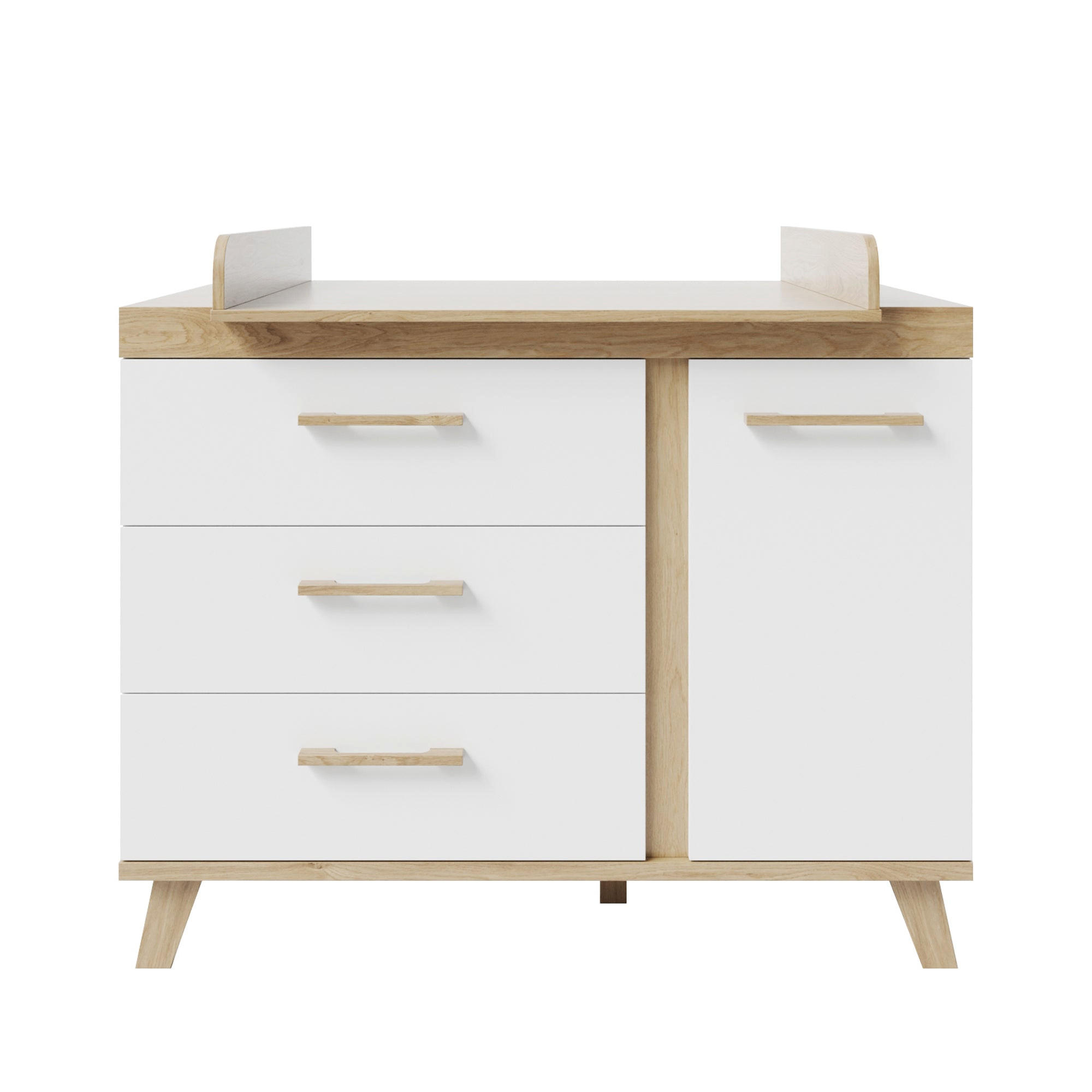 WICKELKOMMODE Smile - Eiche Artisan/Weiß, Holz/Holzwerkstoff (117.5/103/78cm) - Roba